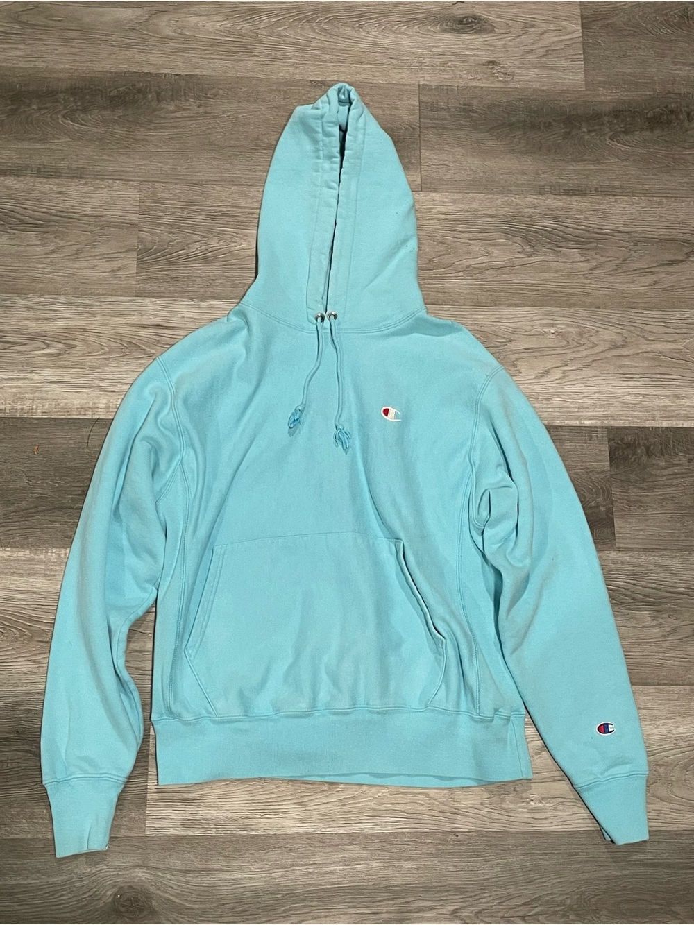 Champion Men's Aqua/Turquoise Pullover Hoodie